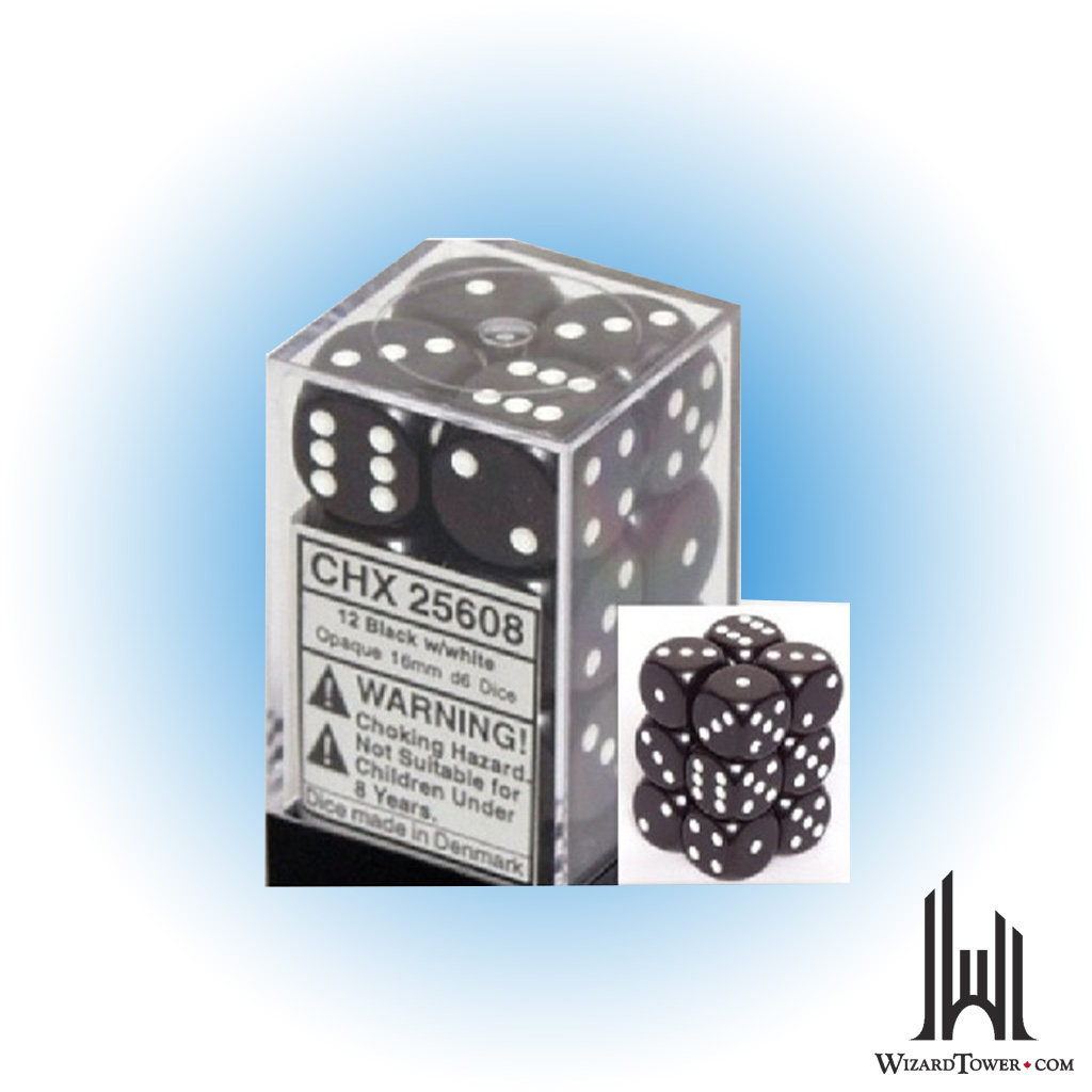 Opaque - 16mm Dice Block - Black / white